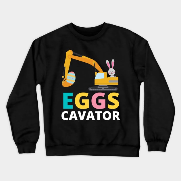 Kids Eggs Cavator Easter Bunny Excavator Cute Boys Kids Toddler Crewneck Sweatshirt by Johner_Clerk_Design